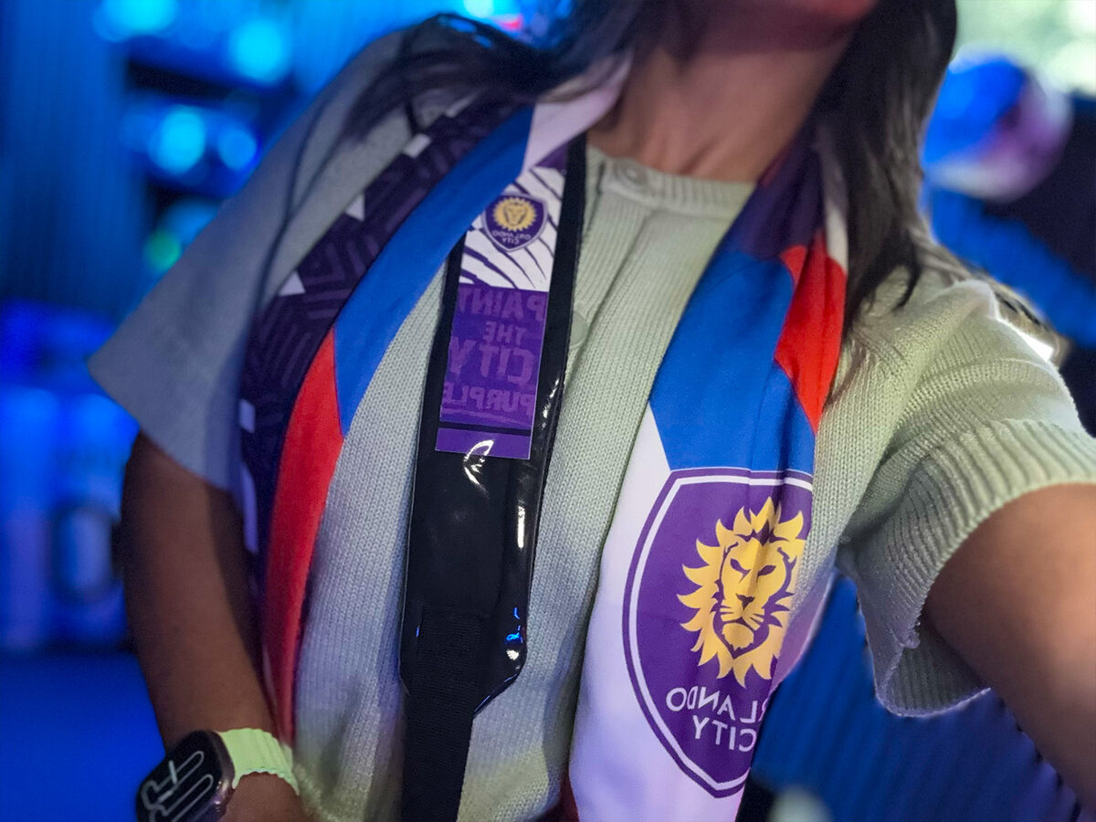Orlando City fan wearing ClearBag at the stadium